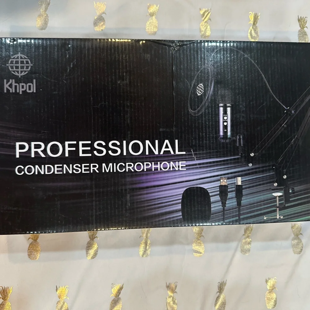 Khpol USB Professional Condenser Microphone, Computer PC Kit Adjustable Arm. NIB